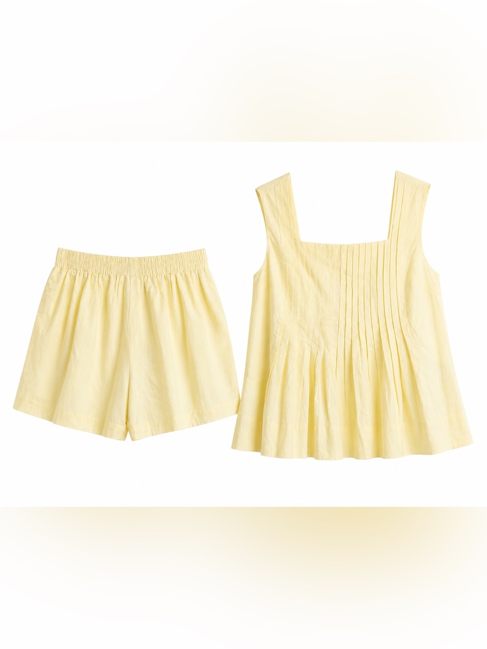 NWT! Commense 100% Cotton Yellow Two-Piece Short Set. Size: Medium